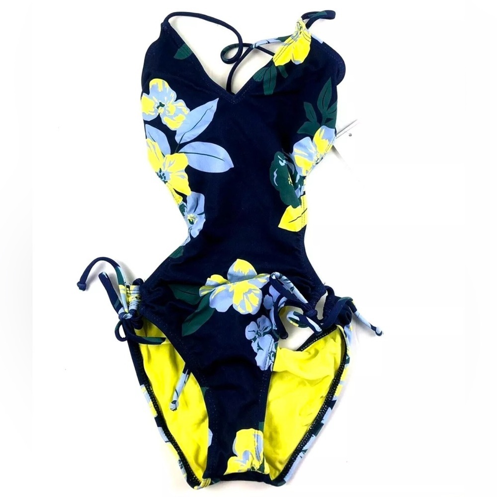 Splendid Girl’s Blue Floral One Piece Swimsuit Size 7